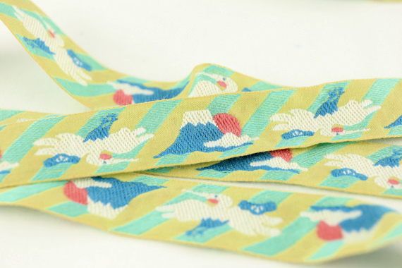 レピヤンリボン オリジナルチロル 富士山リボン (106-11-12) 25mm イエロー 07Ab99_