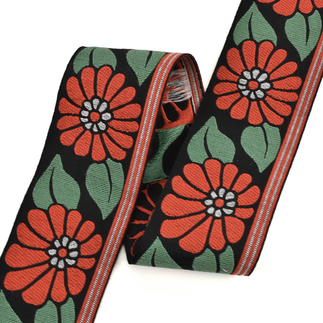 レピヤンリボン ミニ帯チロル ガーベラリボン (301-11-12) 53mm ブラック 07Aa99_