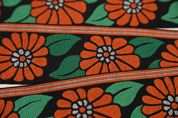 レピヤンリボン ミニ帯チロル ガーベラリボン (301-11-12) 53mm ブラック 07Aa99_