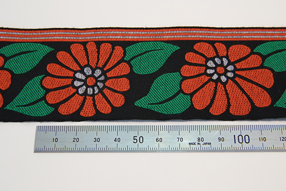 レピヤンリボン ミニ帯チロル ガーベラリボン (301-11-12) 53mm ブラック 07Aa99_