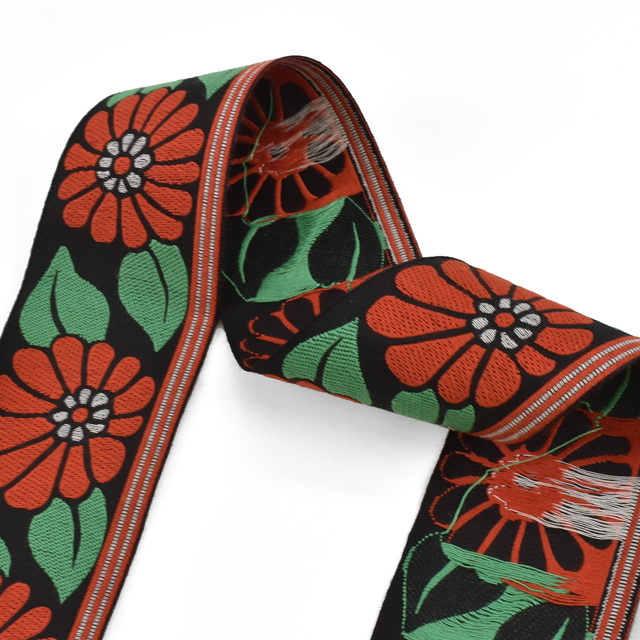 レピヤンリボン ミニ帯チロル ガーベラリボン (301-11-12) 53mm ブラック 07Aa99_