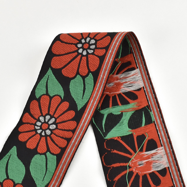 レピヤンリボン ミニ帯チロル ガーベラリボン (301-11-12) 53mm ブラック 07Aa99_