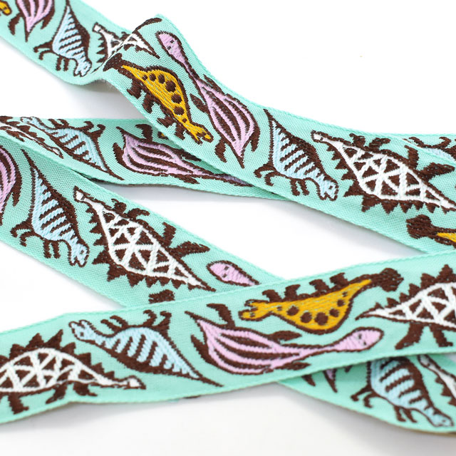 レピヤンリボン オリジナルチロル 恐竜(112-12-12) 25mm ミントグリーン 07Ab99_