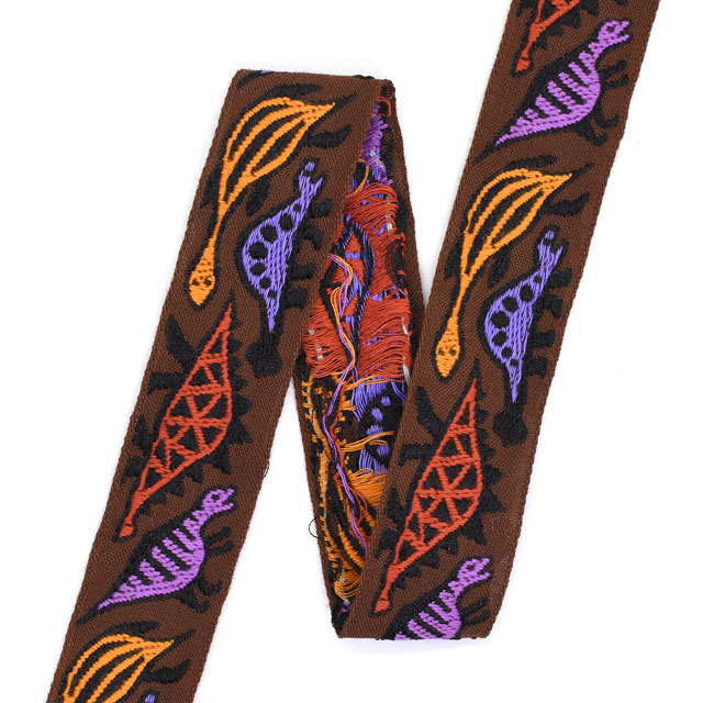 レピヤンリボン オリジナルチロル 恐竜(112-13-12) 25mm ソイルブラウン 07Ab99_