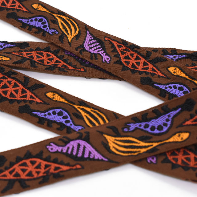 レピヤンリボン オリジナルチロル 恐竜(112-13-12) 25mm ソイルブラウン 07Ab99_