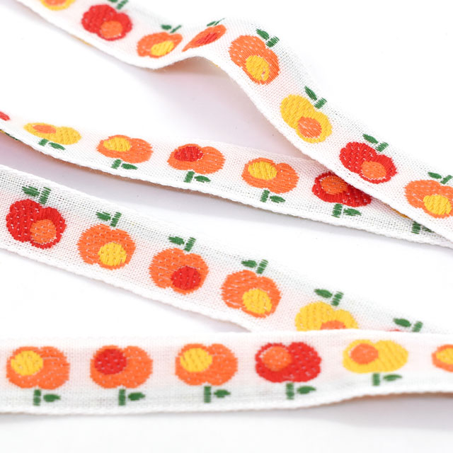 レピヤンリボン オリジナルチロル りんご(151-11-12) 12mm ホワイト 07Ab99_