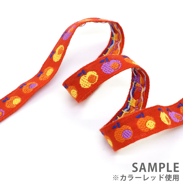 レピヤンリボン オリジナルチロル りんご(151-12-12) 12mm レッド 07Ab99_