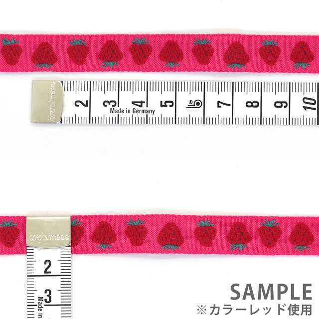 レピヤンリボン オリジナルチロル イチゴ(153-11-12) 12mm ホワイト 07Ab99_