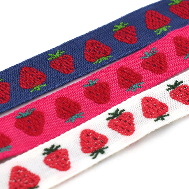 レピヤンリボン オリジナルチロル イチゴ(153-11-12) 12mm ホワイト 07Ab99_