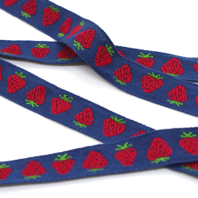 レピヤンリボン オリジナルチロル イチゴ(153-13-12) 12mm ネイビー 07Ab99_