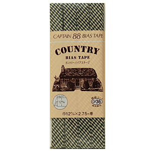 CAPTAIN88 カントリーバイアステープ/ギンガムチェック小 ふちどり(CP36) 12mm幅 862.緑 08Bi99_
