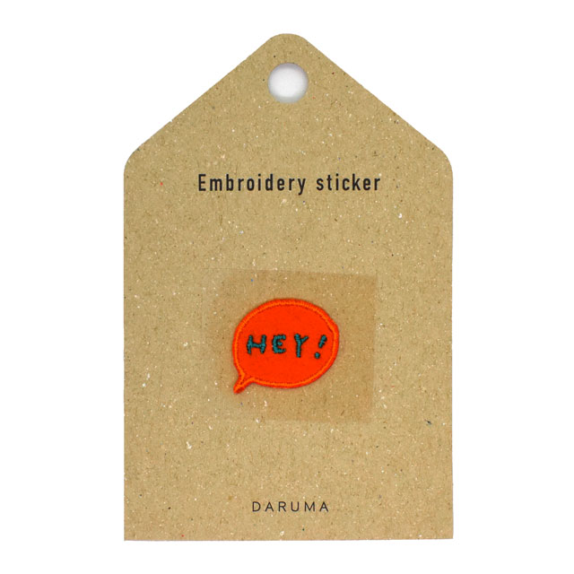 ワッペン 刺しゅうステッカー HEY!(8680) 色番101 08Bf99_
