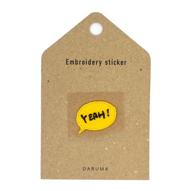 ワッペン 刺しゅうステッカー YEAH!(8680) 色番103 08Bf99_