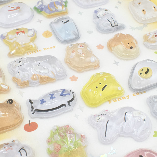 シール Nekoni エンボスステッカー(axl-25-50755) 51424.どうぶつたち 14Yy88_