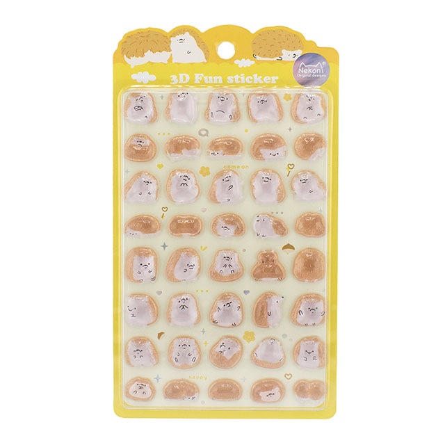 シール Nekoni 3D Fun ステッカー(axl-25-50755) 51430.ハリネズミ 14Yy88_