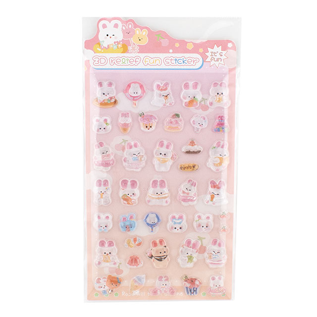 シール 3D Relief Fun ステッカー(axl-25-50768) 90-1.キャンディーバニー 14Yy88_
