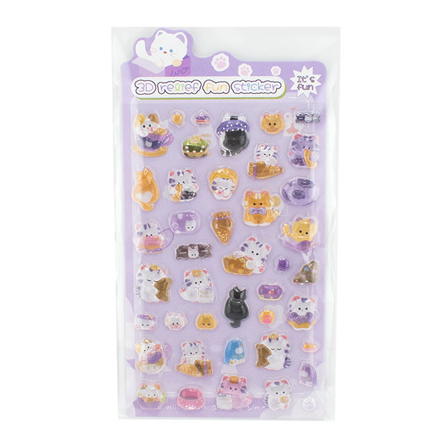 シール 3D Relief Fun ステッカー(axl-25-50768) 90-2.ねこ 14Yy88_