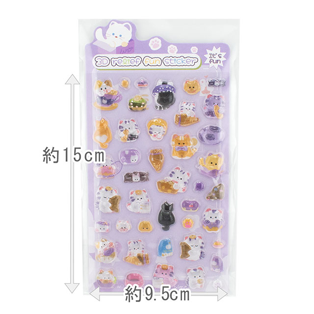 シール 3D Relief Fun ステッカー(axl-25-50768) 90-2.ねこ 14Yy88_