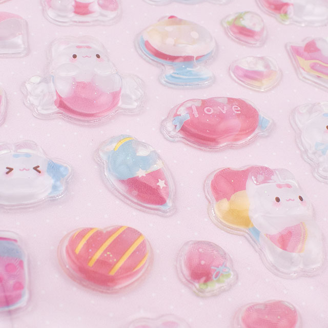 シール 3D Relief Fun ステッカー(axl-25-50768) 137-5.ラブうさぎ 14Yy88_