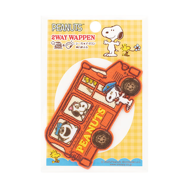 ワッペン PEANUTS-ピーナッツ-(S02Y3573) スクールバス RED 08Bf99_