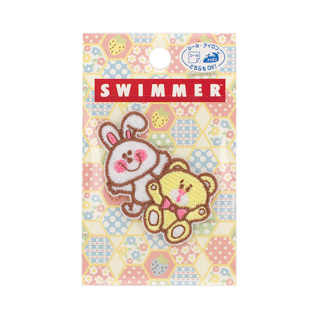 ワッペン SWIMMER-スイマー-（AIP400） AIP04.うさぎ＆くま 08Bf99_