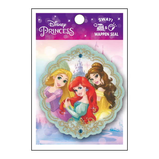 ワッペン Disney プリンセス(D01Y2133) 大 ラプンツェル・アリエル・ベル 08Bf99_