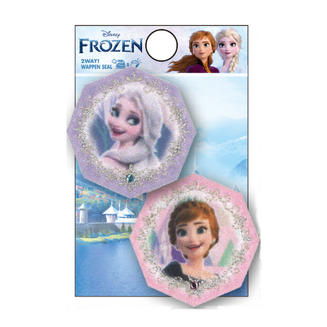 ワッペン アナと雪の女王2(D01Y2138) 小 アナ・エルサ 08Bf99_