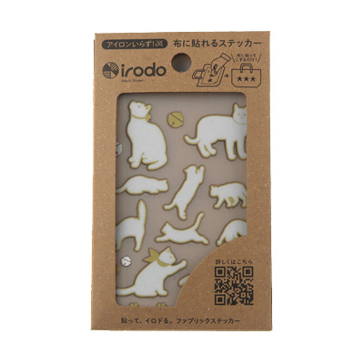 ファブリックステッカー irodo-イロド- キャット2(90100) WH・GD.ホワイト・ゴールド 99Zz99_