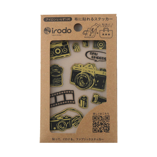 ファブリックステッカー irodo-イロド- カメラ(90108) BK・GD.ブラック・ゴールド 08Bf99_