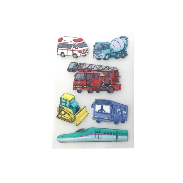 ファブリックステッカー irodo-イロド- はたらく乗り物(90215) 色番1 08Bf99_