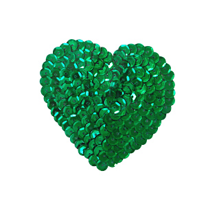 スパンコールモチーフ ハート型 大(M2908/C) 縫い付けタイプ 36.グリーン 07Ac99_