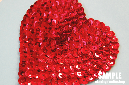 スパンコールモチーフ ハート型 大(M2908/C) 縫い付けタイプ 36.グリーン 07Ac99_