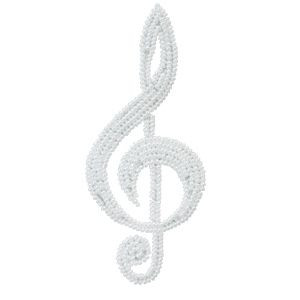 ビーズモチーフ ト音記号(M431) 縫い付けタイプ 603.パールホワイト 07Ac99_