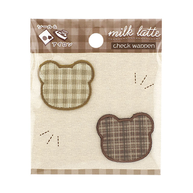 milk latte-ミルクラテ- チェックワッペン(MLCW-01) くま 08Bf99_