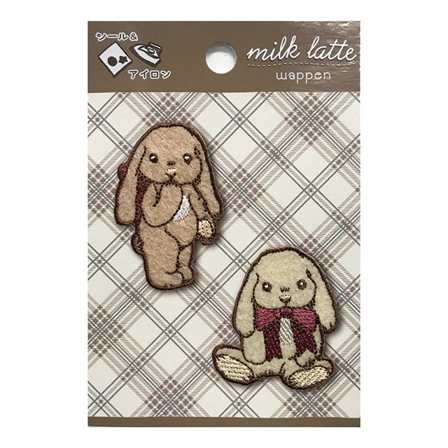 シール&アイロン接着ワッペン milk latte-ミルクラテ- ミルクラテワッペン(MLW-13) うさちゃん 08Bf99_
