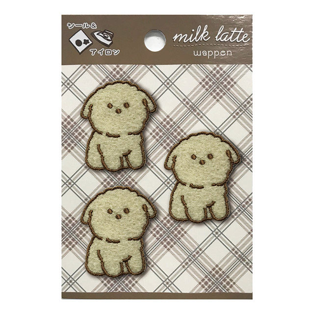 シール&アイロン接着ワッペン milk latte-ミルクラテ- ミルクラテワッペン(MLW-15) ワンちゃん 08Bf99_