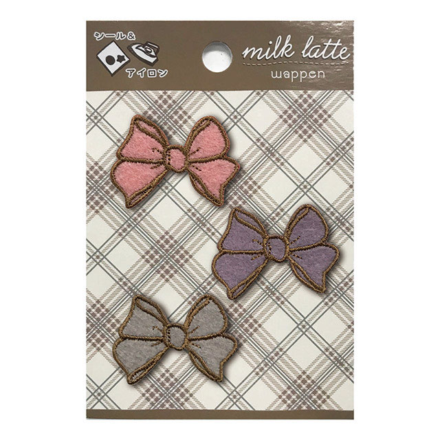 シール&アイロン接着ワッペン milk latte-ミルクラテ- ミルクラテワッペン(MLW-18) リボン 08Bf99_
