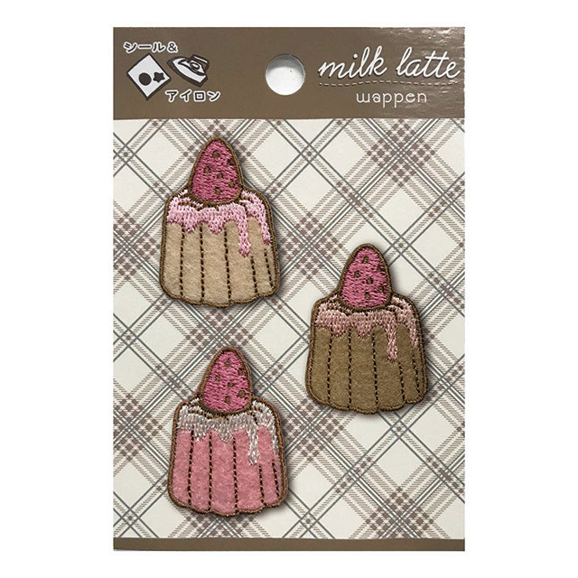 シール&アイロン接着ワッペン milk latte-ミルクラテ- ミルクラテワッペン(MLW-19) カヌレ 08Bf99_