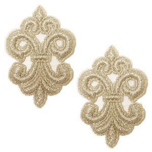 MOKUBA(木馬) メタリックレースモチーフ(PFR6710) 35.シルバー 2個入 07Ac99_