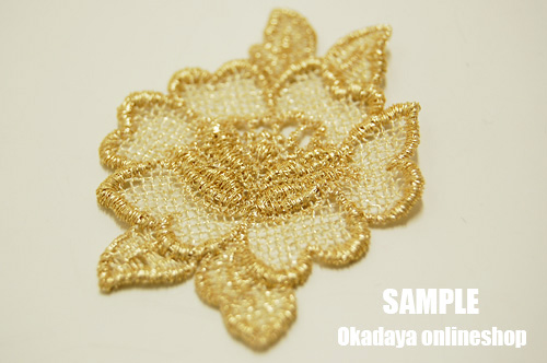 MOKUBA(木馬) メタリックレースモチーフ(PFR6709) 34.ゴールド 2個入 07Ac99_