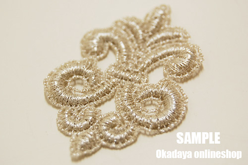 MOKUBA(木馬) メタリックレースモチーフ(PFR6710) 35.シルバー 2個入 07Ac99_