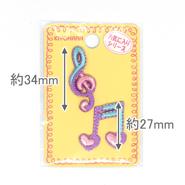 ワッペン お気に入りシリーズ(MOW-787) ミニ 音符 08Bf99_