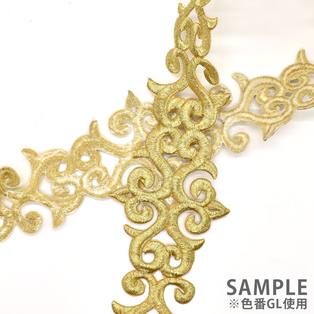 アイロン接着刺繍モチーフ(SM06) BK.ブラック 07Ac99_