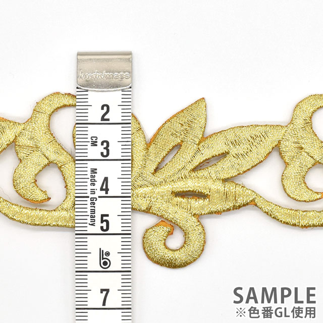 アイロン接着刺繍モチーフ(SM07) GL.ゴールド 07Ac99_