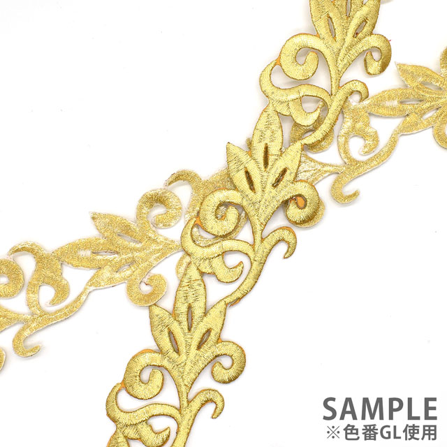 アイロン接着刺繍モチーフ(SM07) GL.ゴールド 07Ac99_
