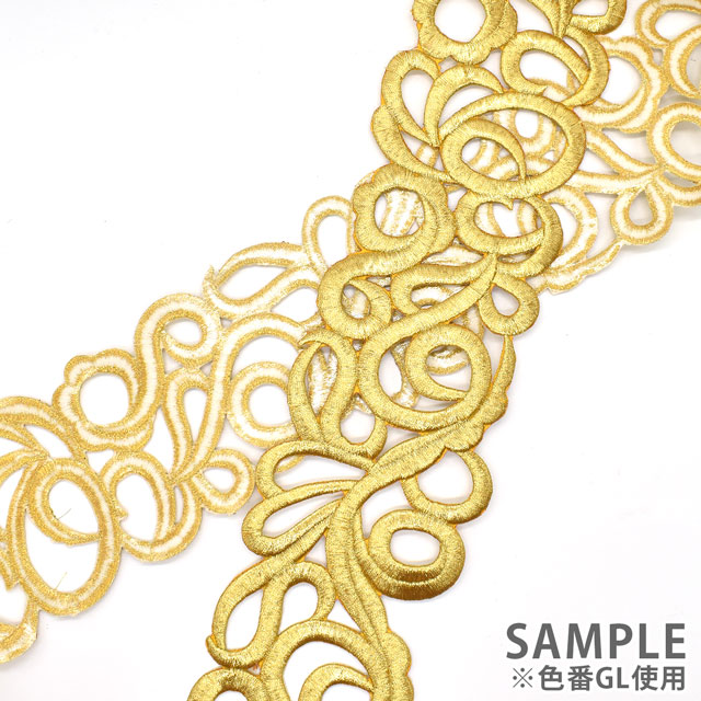 アイロン接着刺繍モチーフ(SM09) GL.ゴールド 07Ac99_