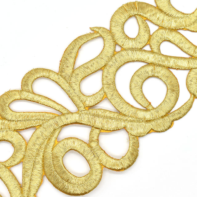 アイロン接着刺繍モチーフ(SM09) GL.ゴールド 07Ac99_