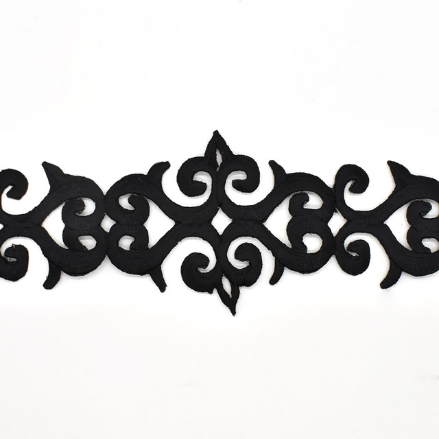 アイロン接着刺繍モチーフ(SM06) BK.ブラック 07Ac99_