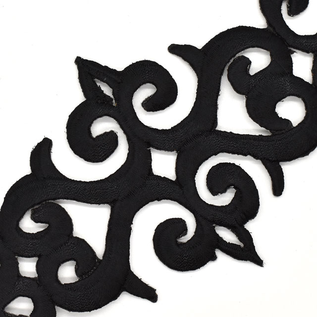 アイロン接着刺繍モチーフ(SM06) BK.ブラック 07Ac99_