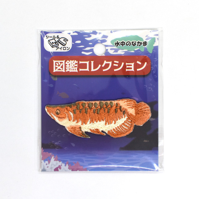 ワッペン 図鑑コレクション 水中のなかま シール&アイロン接着ワッペン(ZCW-03) アロワナ 08Bf99_